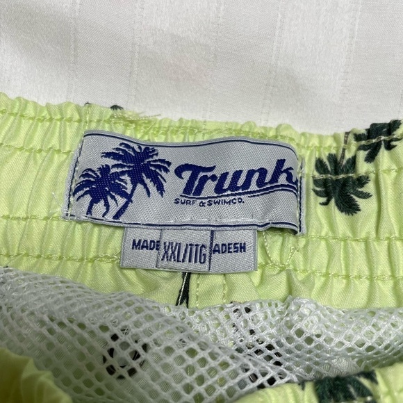 Trunks Surf & Swim Co Sano Swim Shorts Men's Size XXL Chambray Palms Green - Picture 2 of 14